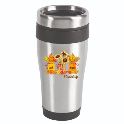 Teach Love Inspire Teacher Life Autumn season 16oz Travel Tumbler