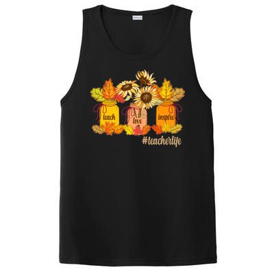 Teach Love Inspire Teacher Life Autumn season PosiCharge Competitor Tank