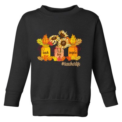 Teach Love Inspire Teacher Life Autumn season Toddler Sweatshirt