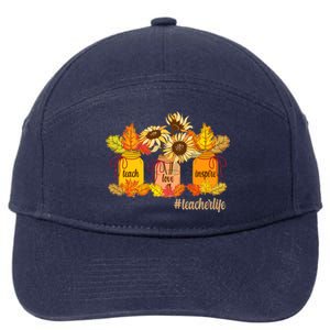 Teach Love Inspire Teacher Life Autumn season 7-Panel Snapback Hat