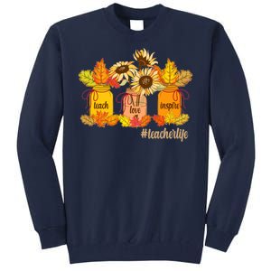 Teach Love Inspire Teacher Life Autumn season Tall Sweatshirt