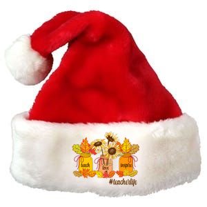 Teach Love Inspire Teacher Life Autumn season Premium Christmas Santa Hat