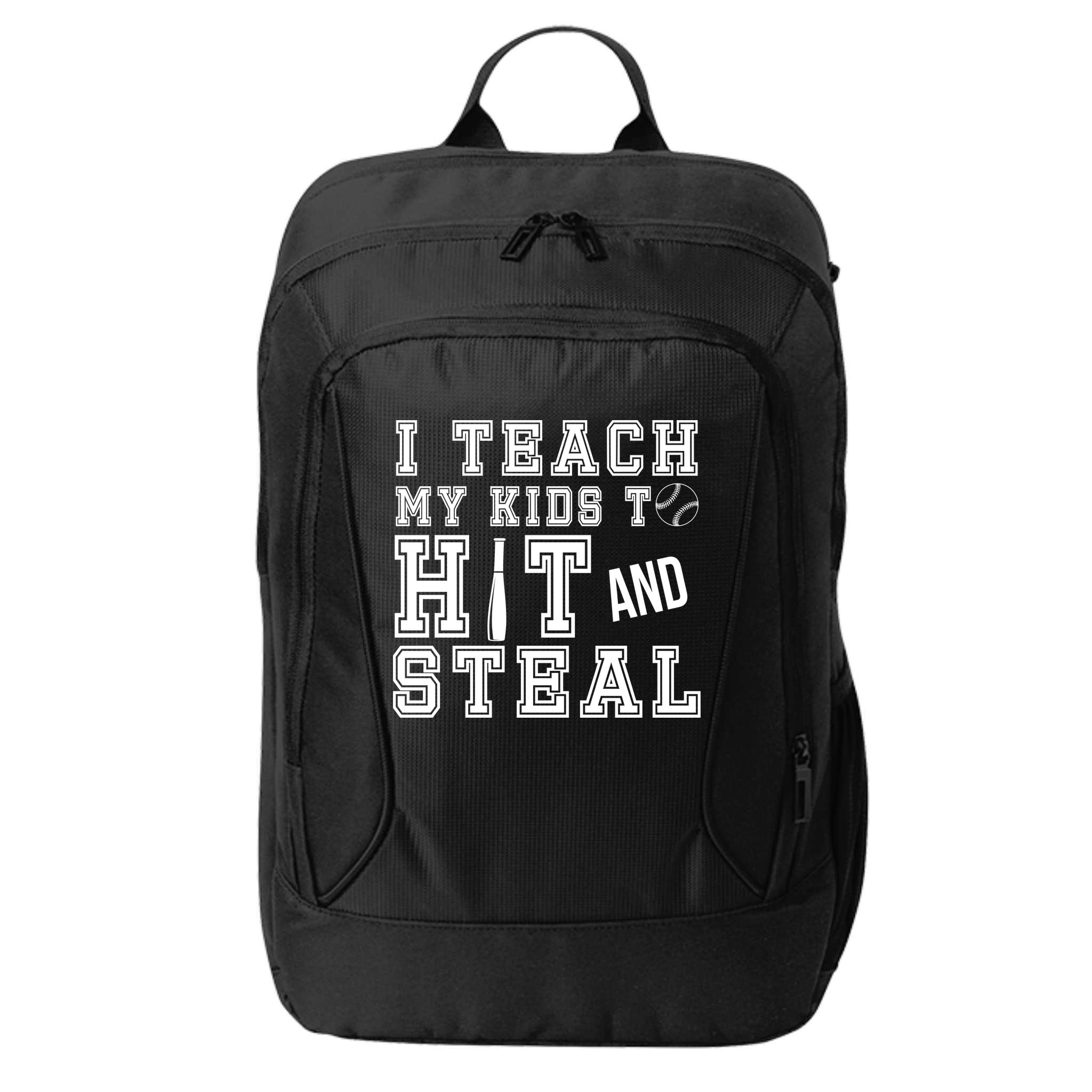 Teach My Kids To Hit And Steal Baseball City Backpack