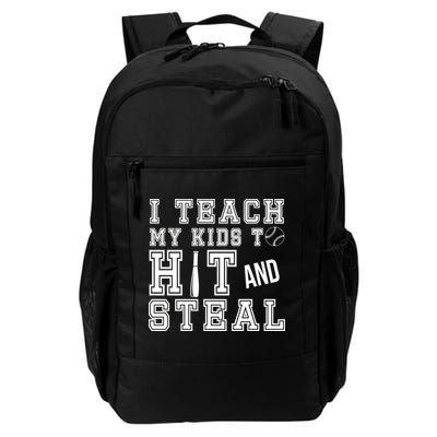Teach My Kids To Hit And Steal Baseball Backpack