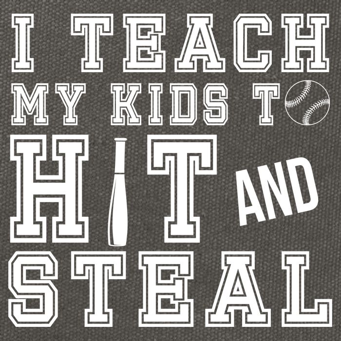 Teach My Kids To Hit And Steal Baseball Cotton Canvas Backpack