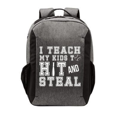 Teach My Kids To Hit And Steal Baseball Vector Backpack