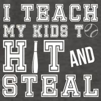 Teach My Kids To Hit And Steal Baseball Vector Backpack