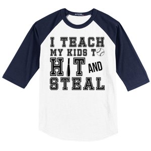 Teach My Kids To Hit And Steal Baseball Baseball Sleeve Shirt