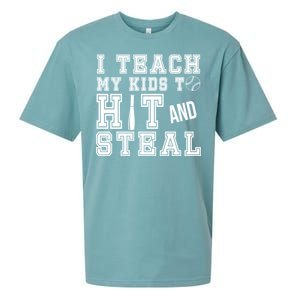 Teach My Kids To Hit And Steal Baseball Sueded Cloud Jersey T-Shirt