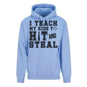 Teach My Kids To Hit And Steal Baseball Unisex Surf Hoodie