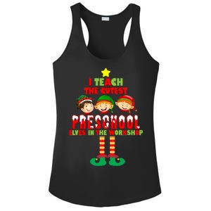 Teach The Cutest Elves Christmas Preschool Teacher Ladies PosiCharge Competitor Racerback Tank