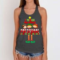 Teach The Cutest Elves Christmas Preschool Teacher Women's Knotted Racerback Tank