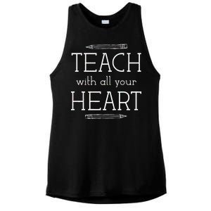 Teach With All Your Heart Ladies PosiCharge Tri-Blend Wicking Tank