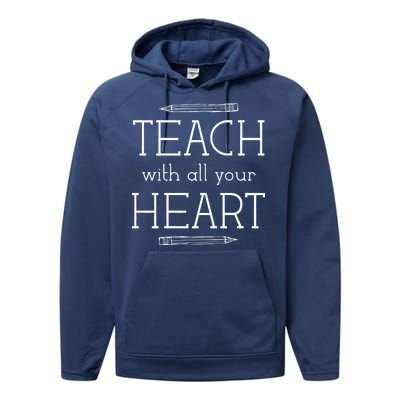 Teach With All Your Heart Performance Fleece Hoodie