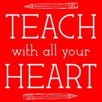 Teach With All Your Heart Full-Length Apron With Pockets