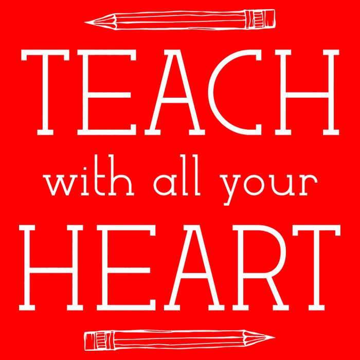 Teach With All Your Heart Full-Length Apron With Pockets