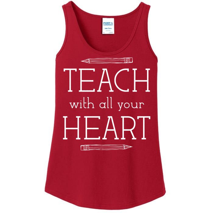 Teach With All Your Heart Ladies Essential Tank