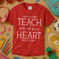 Teach With All Your Heart Kids T-Shirt
