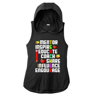 Teacher Ladies PosiCharge Tri-Blend Wicking Draft Hoodie Tank