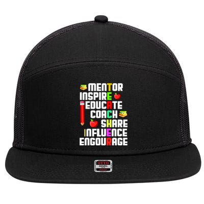 Teacher 7 Panel Mesh Trucker Snapback Hat