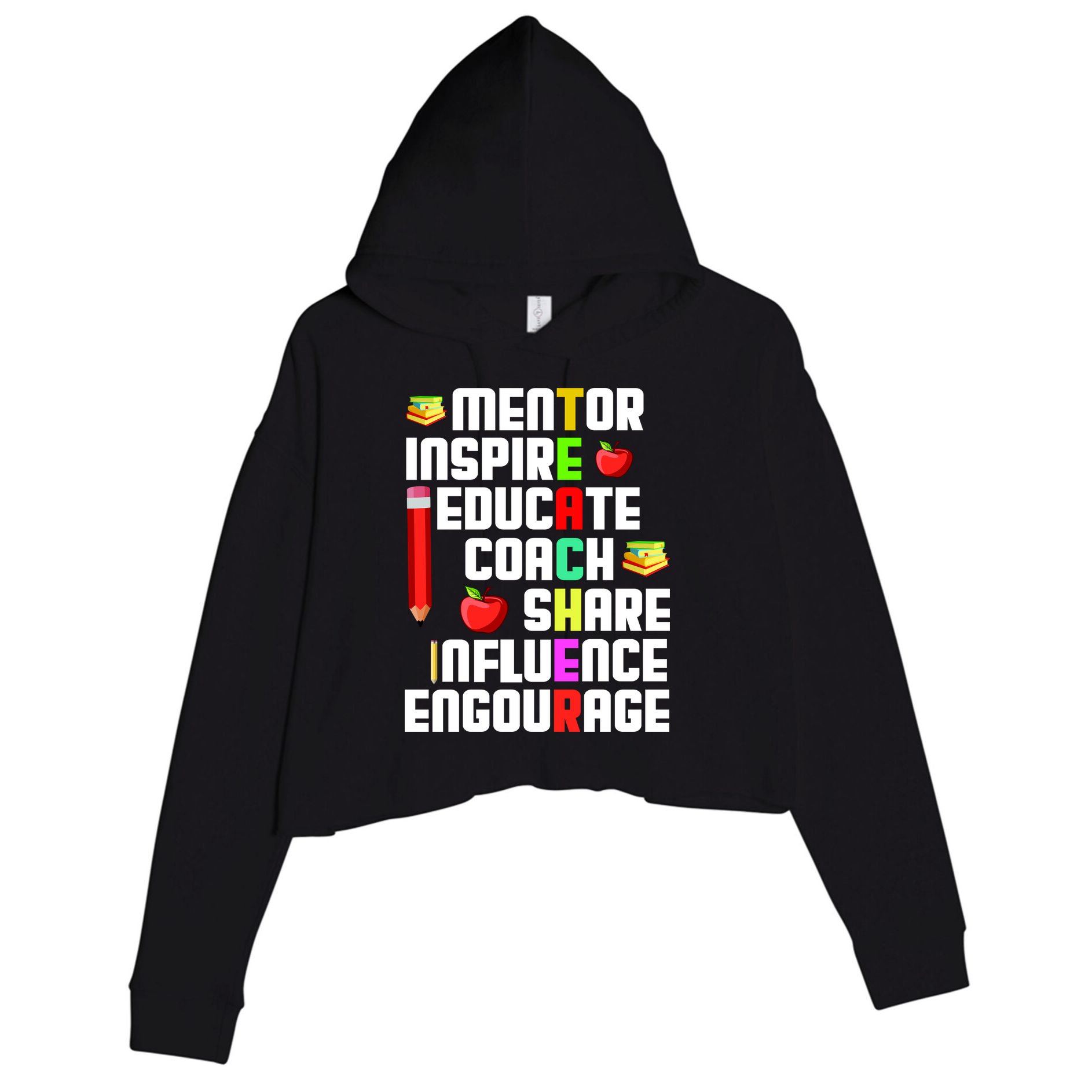 Teacher Crop Fleece Hoodie