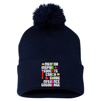 Teacher Pom Pom 12in Knit Beanie