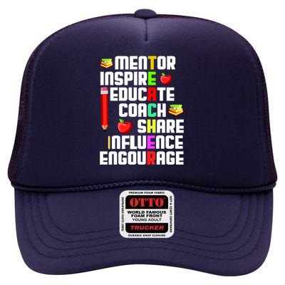 Teacher High Crown Mesh Back Trucker Hat