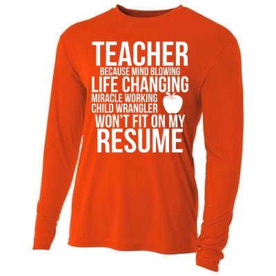 Teacher Because Life Changing Miracle Working Child Wrangler Resume Cooling Performance Long Sleeve Crew