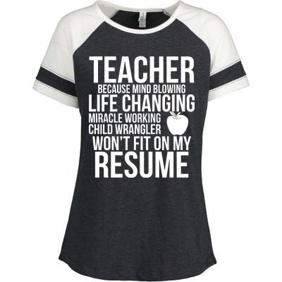 Teacher Because Life Changing Miracle Working Child Wrangler Resume Enza Ladies Jersey Colorblock Tee