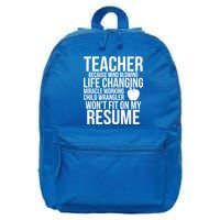 Teacher Because Life Changing Miracle Working Child Wrangler Resume 16 in Basic Backpack
