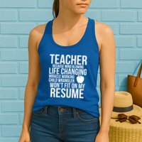 Teacher Because Life Changing Miracle Working Child Wrangler Resume Womens Tank Top
