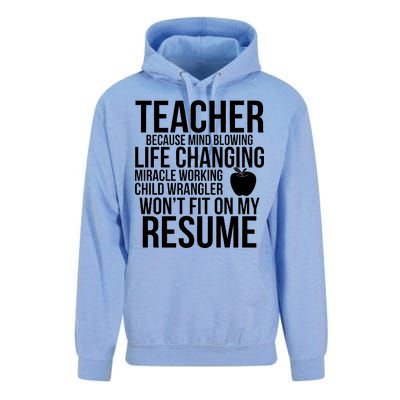 Teacher Because Life Changing Miracle Working Child Wrangler Resume Unisex Surf Hoodie