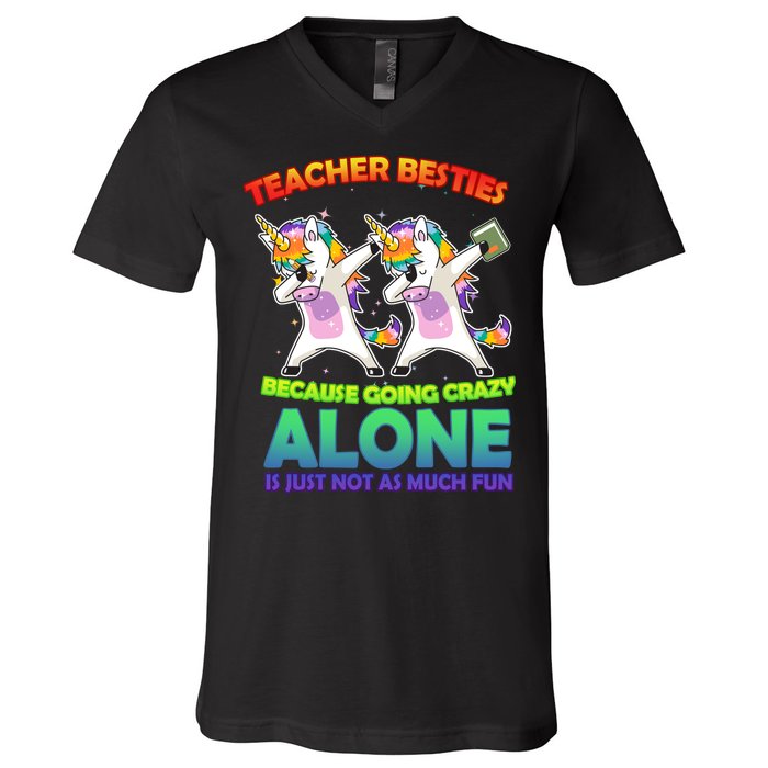 Teacher Besties V-Neck T-Shirt