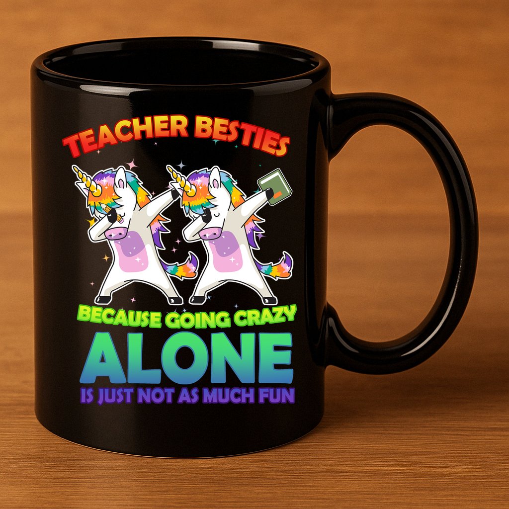Teacher Besties 11oz C Handle Ceramic Mug
