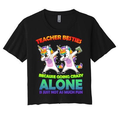 Teacher Besties Women's Crop Top Tee