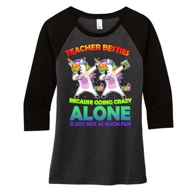 Teacher Besties Women's Tri-Blend 3/4-Sleeve Raglan Shirt