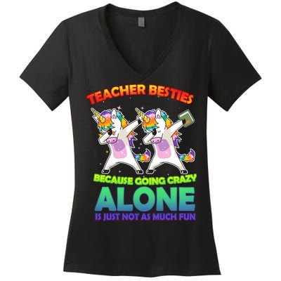 Teacher Besties Women's V-Neck T-Shirt