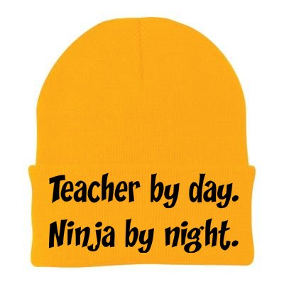 Teacher By Day Ninja By Night Knit Cap Winter Beanie