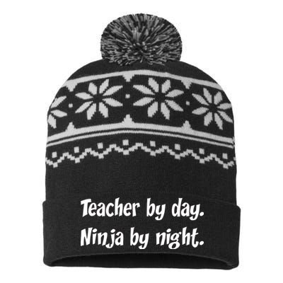 Teacher By Day Ninja By Night USA-Made Snowflake Beanie