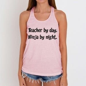 Teacher By Day Ninja By Night Women's Knotted Racerback Tank