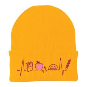 Teacher Heartbeat Knit Cap Winter Beanie