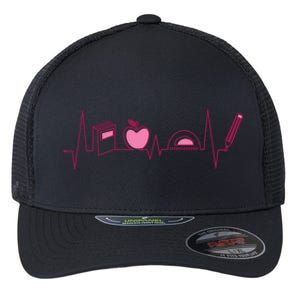 Teacher Heartbeat Flexfit Unipanel Trucker Cap