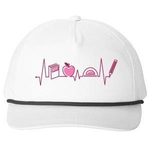 Teacher Heartbeat Snapback Five-Panel Rope Hat