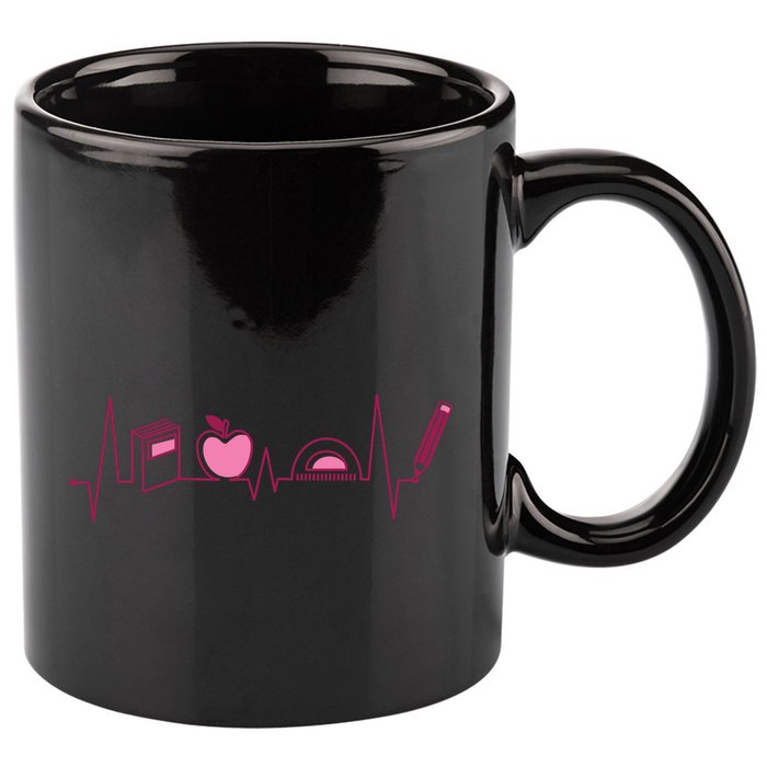 Teacher Heartbeat 11oz C Handle Ceramic Mug
