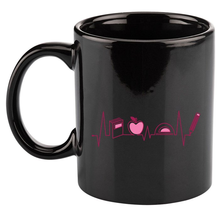 Teacher Heartbeat 11oz C Handle Ceramic Mug