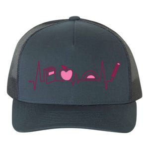 Teacher Heartbeat Yupoong Adult 5-Panel Trucker Hat