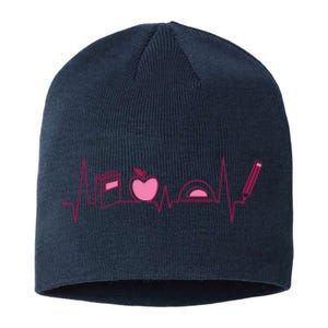 Teacher Heartbeat Sustainable Beanie