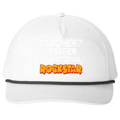 Teacher? I Prefer Educational Rockstar Snapback Five-Panel Rope Hat