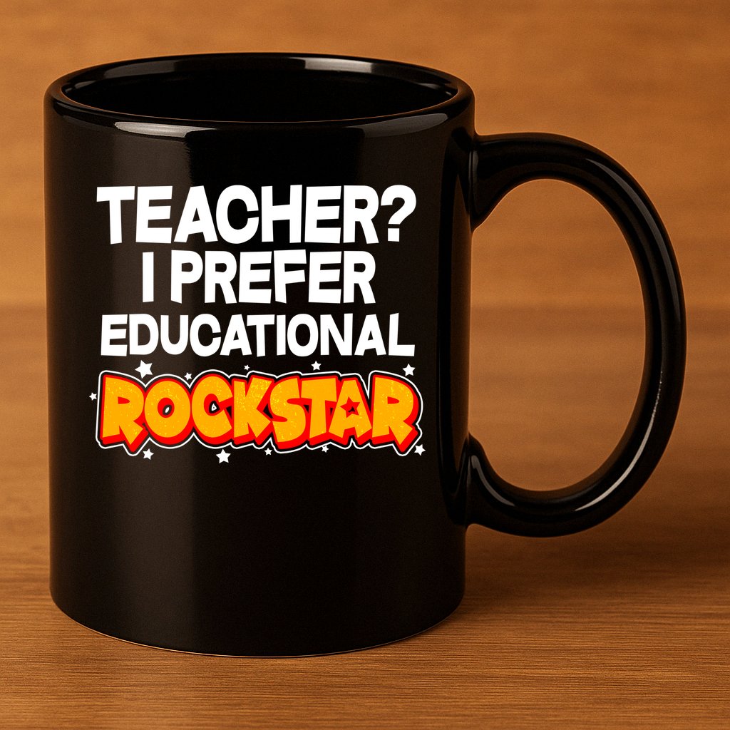 Teacher? I Prefer Educational Rockstar 11oz C Handle Ceramic Mug