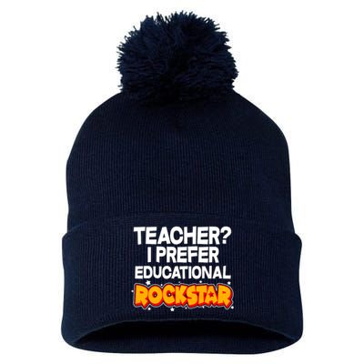 Teacher? I Prefer Educational Rockstar Pom Pom 12in Knit Beanie